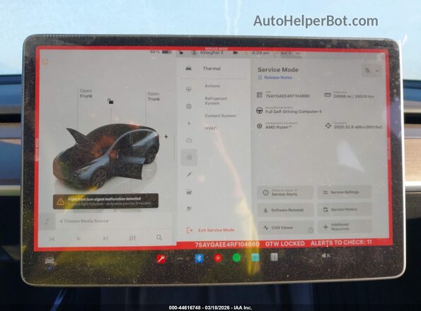7SAYGAEE4RF104680 2024 TESLA MODEL Y Черный 