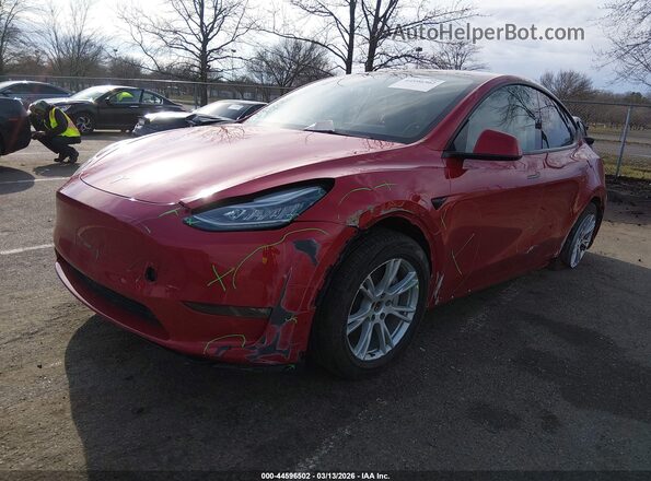 7SAYGAEE8NF420027 2022 TESLA MODEL Y Red Przód lewy