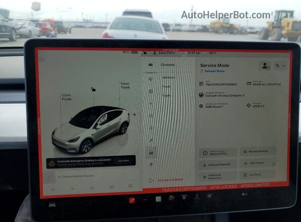 7SAYGAEE8PF589855 2023 TESLA MODEL White Widok zestawu wskaźników