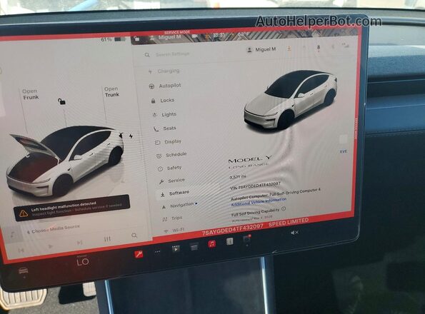 7SAYGDED4TF432097 2026 TESLA MODEL White Vista del cuadro de instrumentos