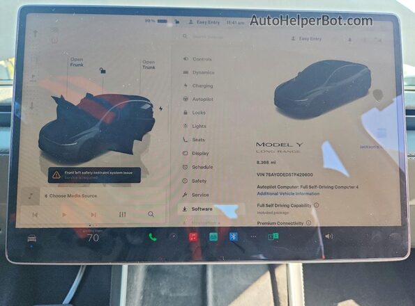 7SAYGDED5TF429600 2026 TESLA MODEL Gray Instrument cluster view