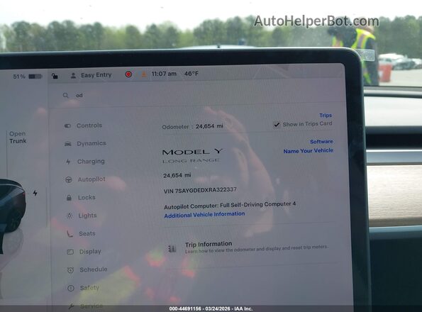 7SAYGDEDXRA322337 2024 TESLA MODEL Y Dark Blue Вид задніх сидінь