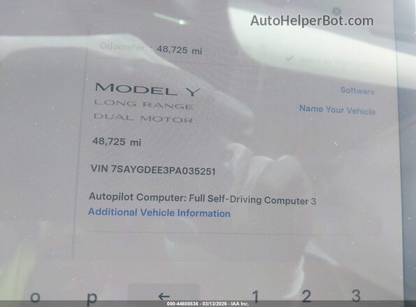 7SAYGDEE3PA035251 2023 TESLA MODEL Y Black 