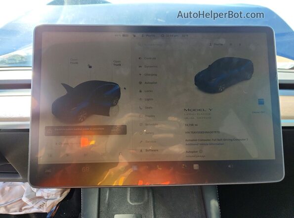 7SAYGDEE4NA007570 2022 TESLA MODEL Синий Вид щитка приборов