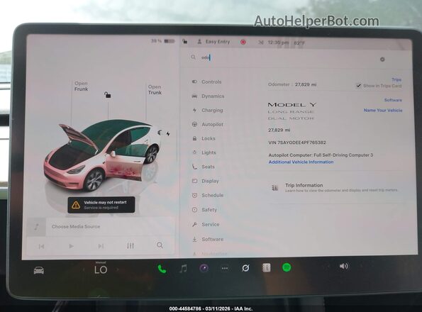 7SAYGDEE4PF765382 2023 TESLA MODEL Y Черный Вид задних сидений