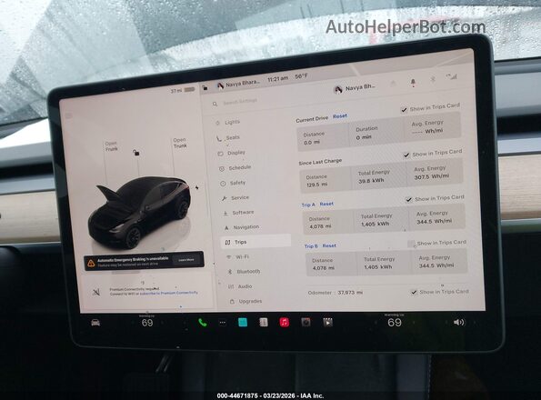 7SAYGDEE5NA007111 2022 TESLA MODEL Y Черный Вид задних сидений