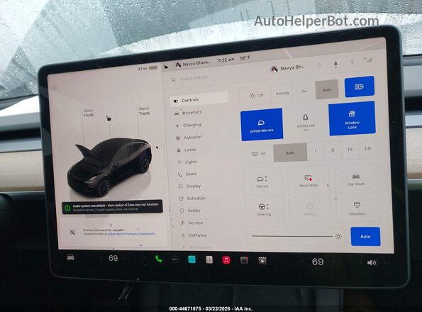 7SAYGDEE5NA007111 2022 TESLA MODEL Y Черный 