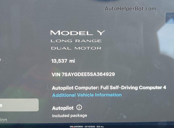 7SAYGDEE5SA364929 2025 TESLA MODEL Y Gray 
