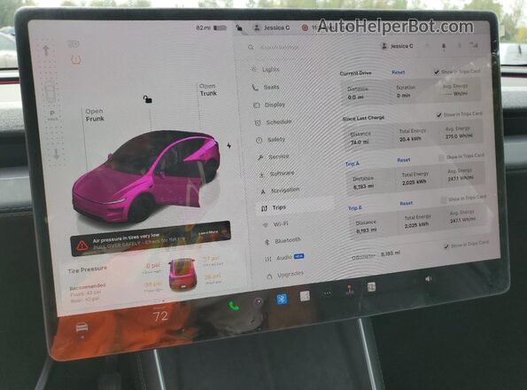 7SAYGDEE5TF372355 2026 TESLA MODEL Red Вид щитка приладів