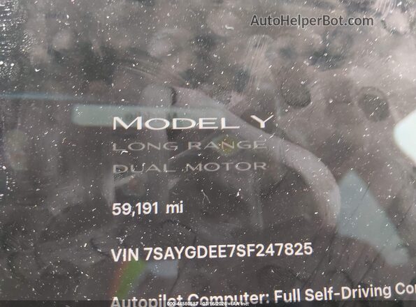 7SAYGDEE7SF247825 2025 TESLA MODEL Y Gray 