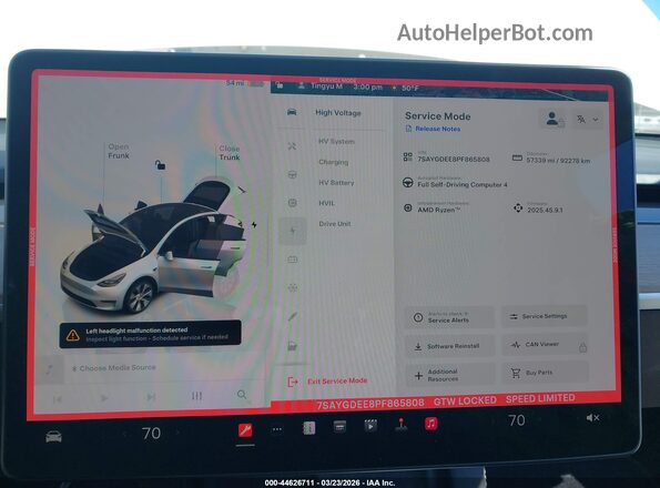7SAYGDEE8PF865808 2023 TESLA MODEL Y White Vista de los asientos traseros