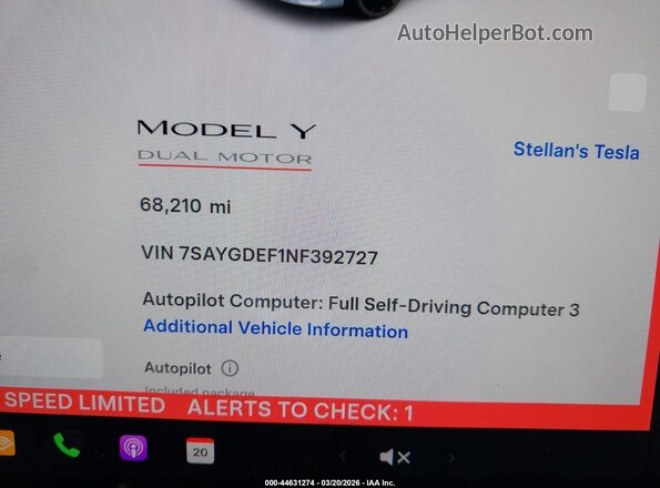 7SAYGDEF1NF392727 2022 TESLA MODEL Y Black უკანა სავარძლების ხედი