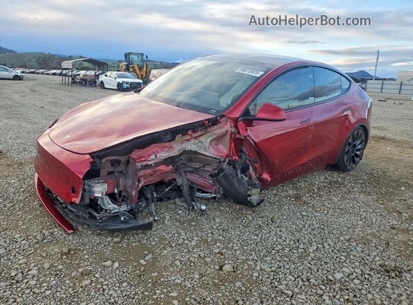 7SAYGDEF2RF024417 2024 TESLA MODEL Red წინა მარცხენა ხედი სამი მეოთხედიდან