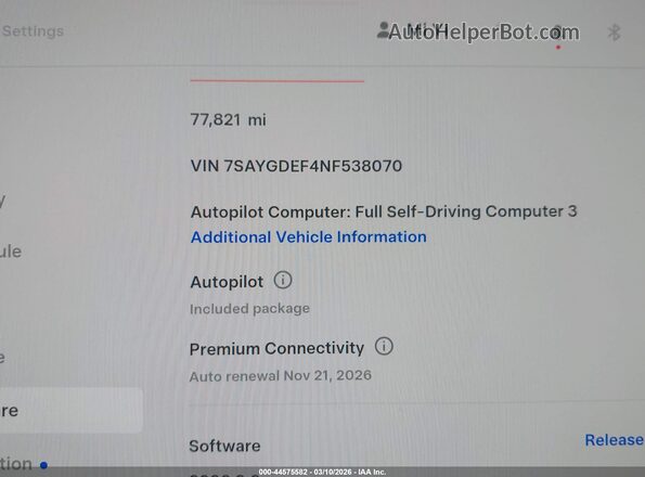 7SAYGDEF4NF538070 2022 TESLA MODEL Y White სალონის 360-გრადუსიანი ხედი