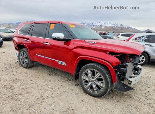 7SVAAABA2RX026347 2024 TOYOTA SEQUOIA Красный Передняя правая четверть