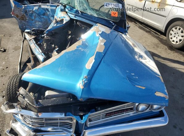 824B5494 1964 PONTIAC LEMANS Blue Rear interior view