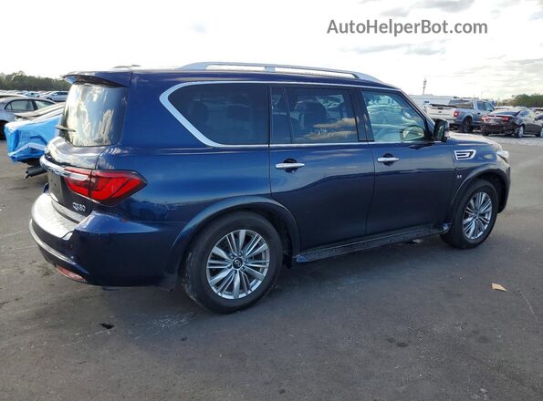 JN8AZ2NE4K9227902 2019 INFINITI QX80 Синий Передняя правая четверть