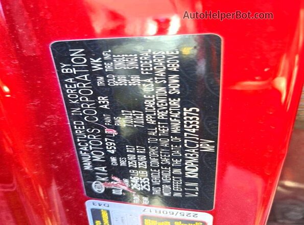 KNDPM3AC7J7453375 2018 KIA SPORTAGE Red Vista interior trasera