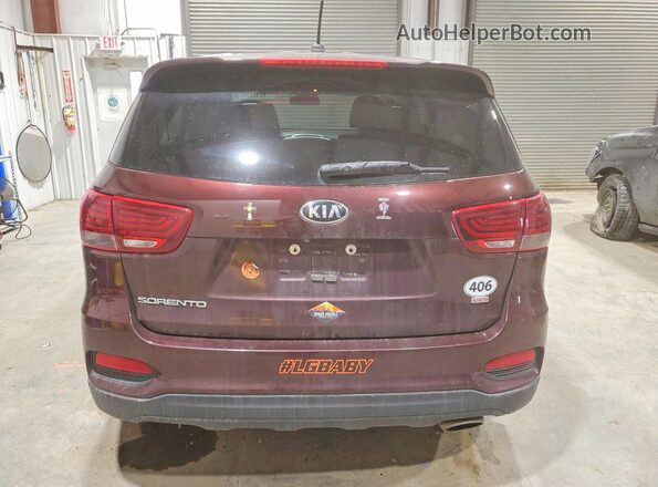 5XYPGDA30KG564383 2019 KIA SORENTO Бордовый Вид салона спереди