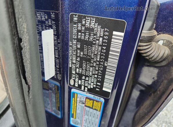 5XYPGDA53JG413697 2018 KIA SORENTO Синий Панорамный вид салона 360°