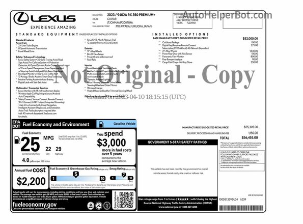 JTJCHMAA1P2007846 2023 LEXUS RX Черный Вид задней части салона