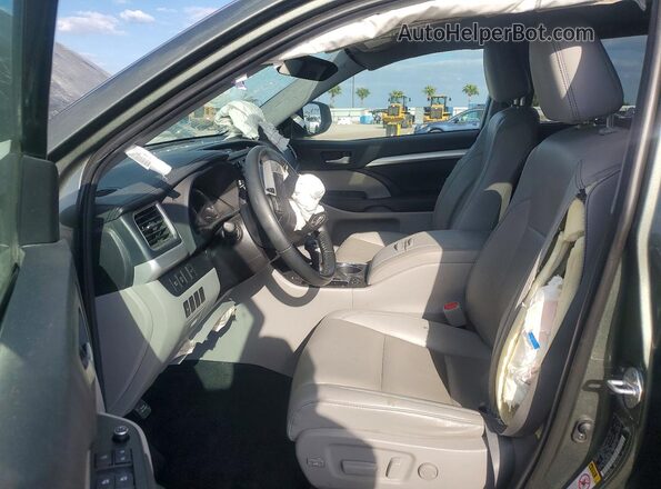 5TDJZRFH3KS702826 2019 TOYOTA HIGHLANDER Gray წინა სალონის ხედი