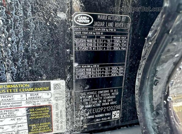 SALE2EEU2P2120298 2023 LAND ROVER DEFENDER Black Rear interior view