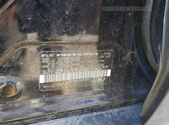JA4AP4AU1LU024260 2020 MITSUBISHI OUTLANDER Черный Вид подкапотного пространства