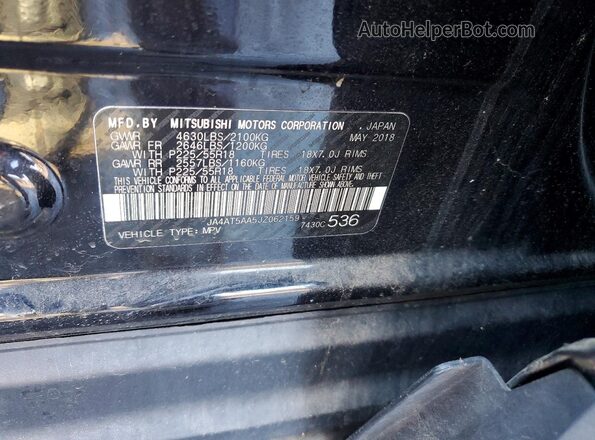 JA4AT5AA5JZ062159 2018 MITSUBISHI ECLIPSE Черный Вид наклейки с VIN-кодом