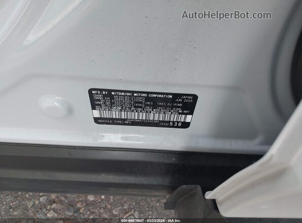 JA4ATWAA7SZ045385 2025 MITSUBISHI ECLIPSE CROSS White Widok komory silnika