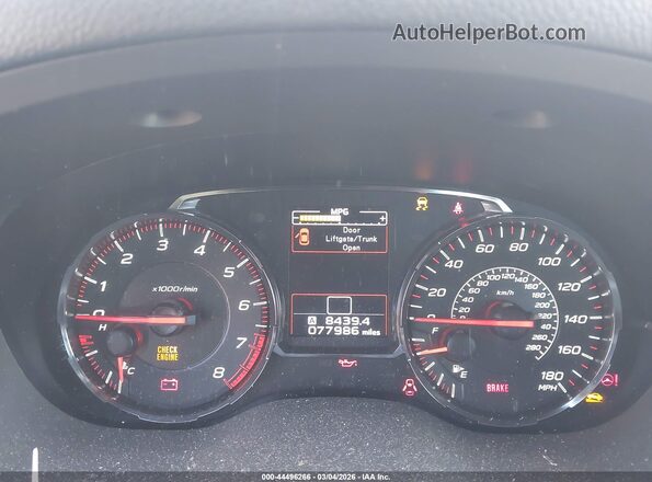 JF1VA1C69L9809771 2020 SUBARU WRX Gray Вид задніх сидінь