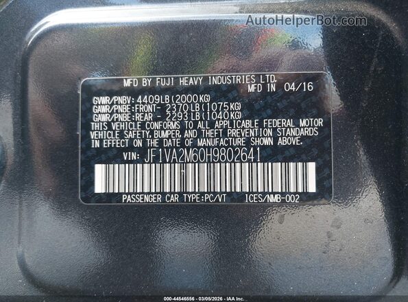 JF1VA2M60H9802641 2017 SUBARU WRX STI Серый Вид подкапотного пространства