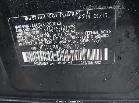 JF1VA2M66G9827252 2016 SUBARU WRX STI Черный Вид подкапотного пространства