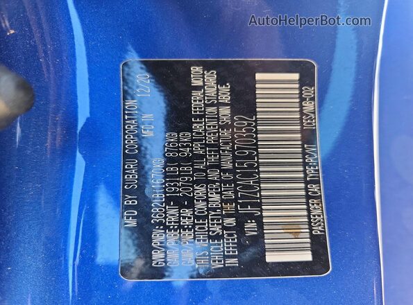 JF1ZCAC15L9703592 2020 SUBARU BRZ Blue Widok komory silnika