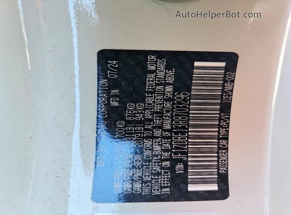 JF1ZDBE13R8703296 2024 SUBARU BRZ Белый Вид подкапотного пространства