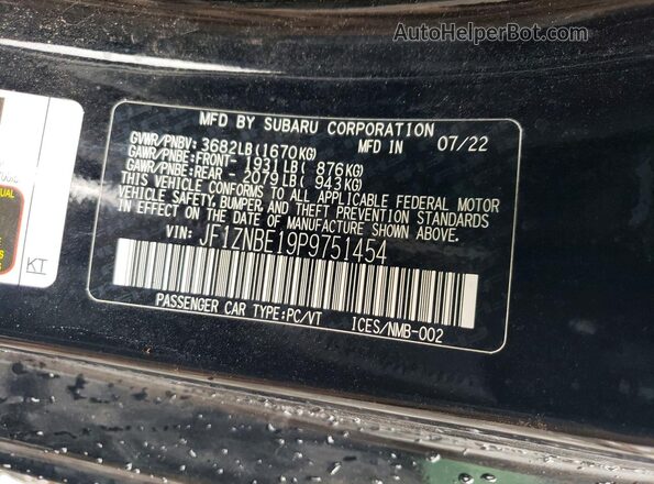 JF1ZNBE19P9751454 2023 TOYOTA GR86 Черный Вид наклейки с VIN-кодом