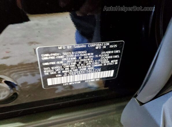 JF2BUPDD9TY461224 2026 SUBARU OUTBACK Black Vista del compartimento del motor