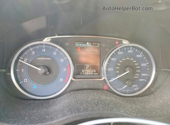 JF2GPALC0G8281655 2016 SUBARU CROSSTREK Красный Вид щитка приборов