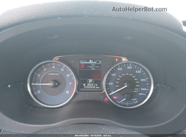 JF2GPALC7GH216236 2016 SUBARU CROSSTREK Green Հետևի նստատեղերի տեսք