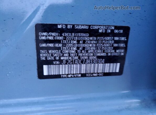 JF2GTADC7JH330304 2018 SUBARU CROSSTREK Синий Вид подкапотного пространства