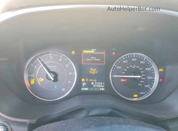 JF2GTAMC2KH227230 2019 SUBARU CROSSTREK White ხელსაწყოთა პანელის ხედი