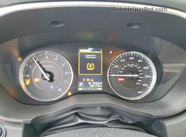 JF2GTAMCXK8247449 2019 SUBARU CROSSTREK White ხელსაწყოთა პანელის ხედი