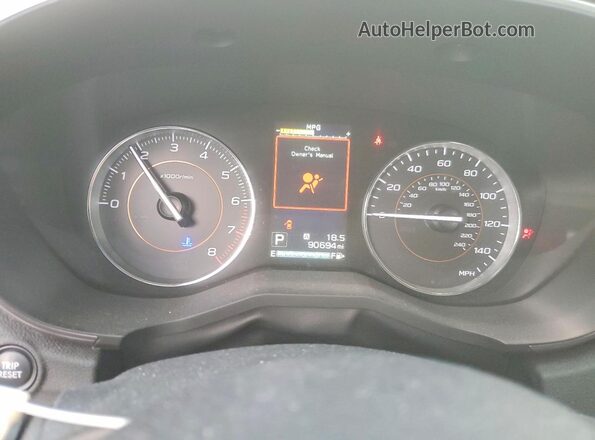 JF2GTANC9K8296088 2019 SUBARU CROSSTREK Белый Вид щитка приборов