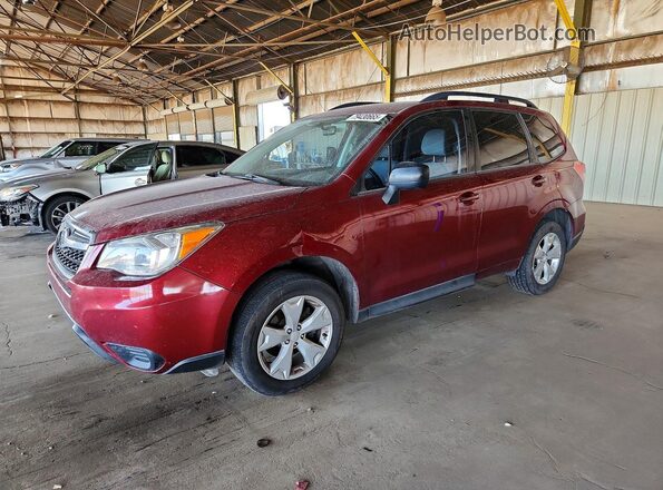JF2SJABC5GH555901 2016 SUBARU FORESTER 2.5 Maroon Առջևի ձախ երեք քառորդ տեսարան
