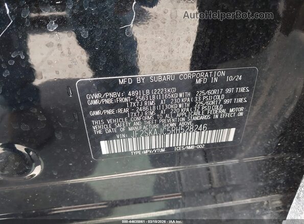 JF2SKAJC5RH528246 2024 SUBARU FORESTER Black Widok komory silnika