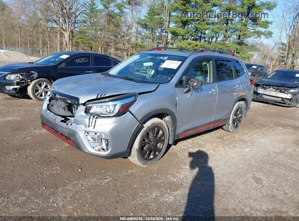 JF2SKAPC2KH479309 2019 SUBARU FORESTER Silver Առջևի ձախ երեք քառորդ տեսարան