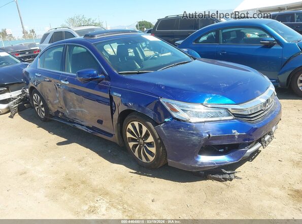 JHMCR6F72HC025713 2017 HONDA ACCORD HYBRID Blue Przód prawy