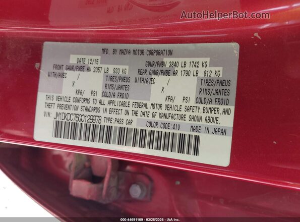 JM1DKDC76G0129978 2016 MAZDA CX-3 Red Widok komory silnika