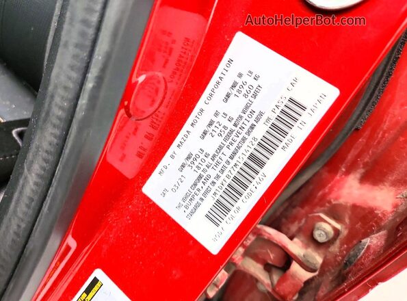 JM1DKFB77M1514128 2021 MAZDA CX-3 Красный Вид подкапотного пространства