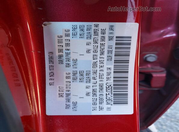 JM1DKFC75J0305471 2018 MAZDA CX-3 Темно-бордовый Вид наклейки с VIN-кодом
